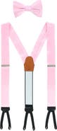 Trafalgar Sutton Solid Color Silk Brace and Bow Tie Combo