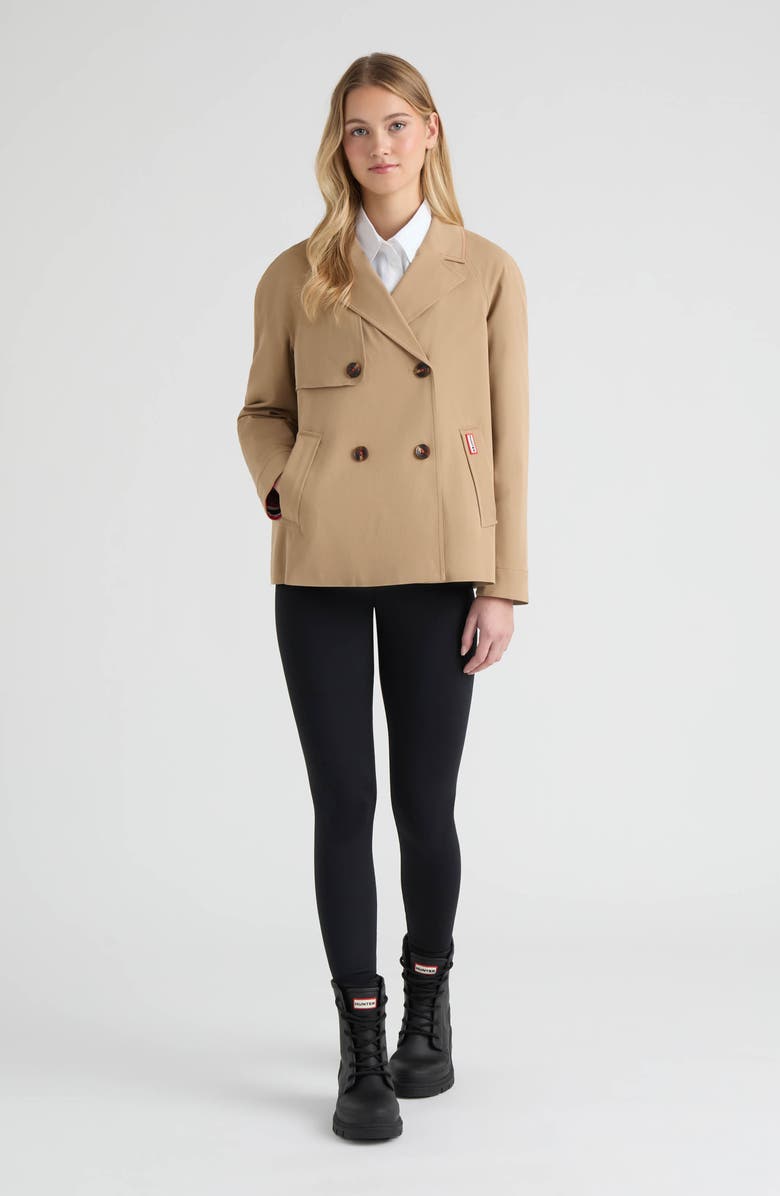 Hunter Tina Double Breasted Short Trench Coat, Alternate, color, British Tan