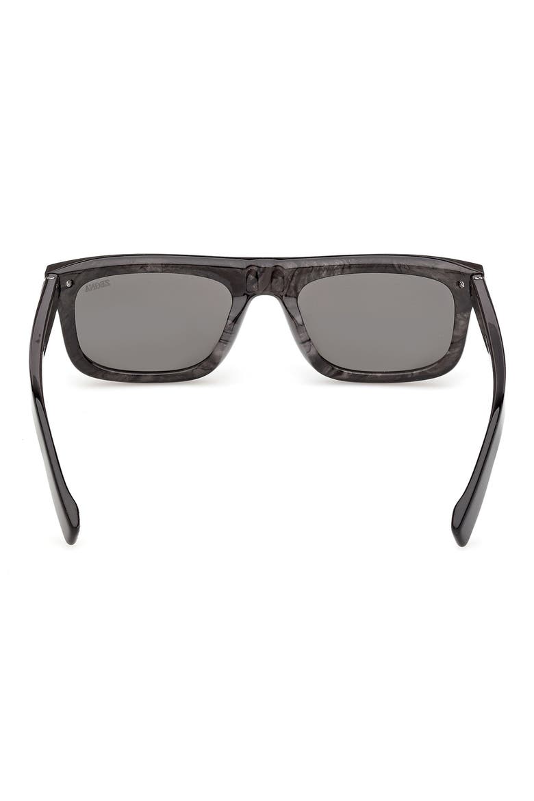55mm Round Sunglasses, Alternate, color, BLACK AND GREY MARBLE / SMOKE