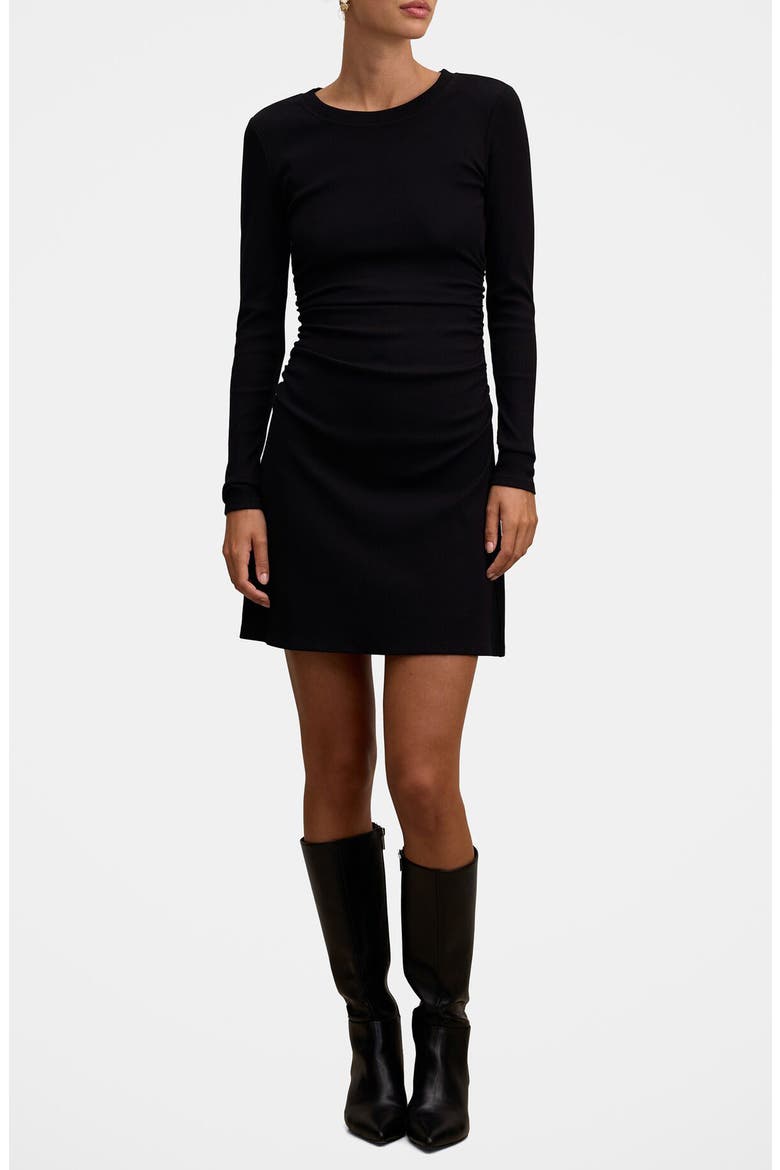 Ash Long Sleeve Minidress, Main, color, BLACK