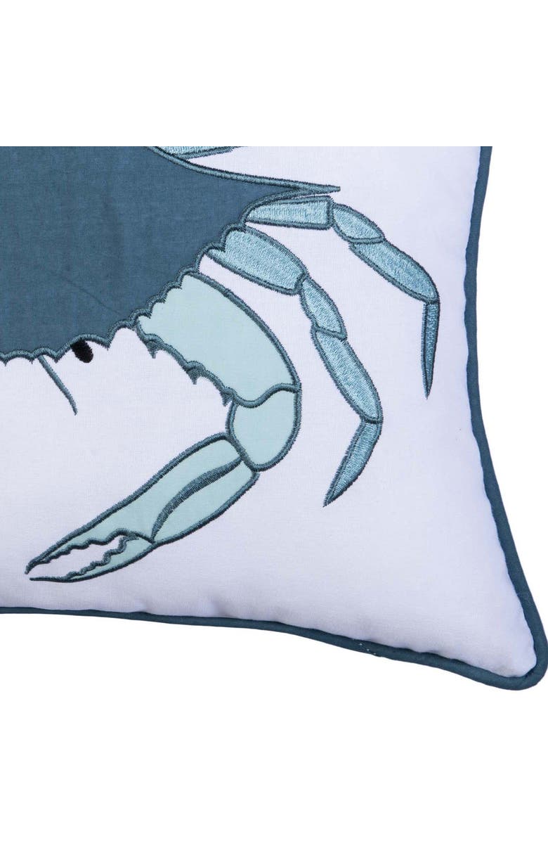 C&F Home Sea Glass Crab Embroidered Piped Throw Pillow, 14" x 18", Alternate, color, Blue