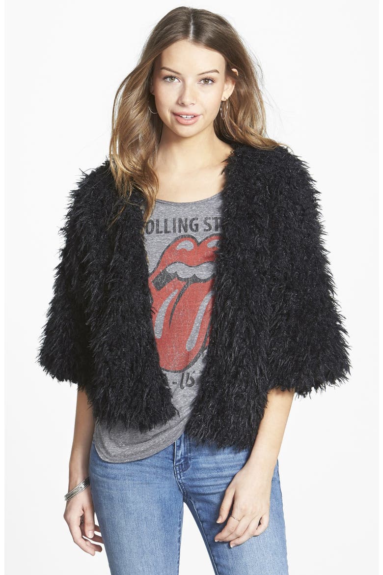 Fuzzy Bolero, Main, color, BLACK