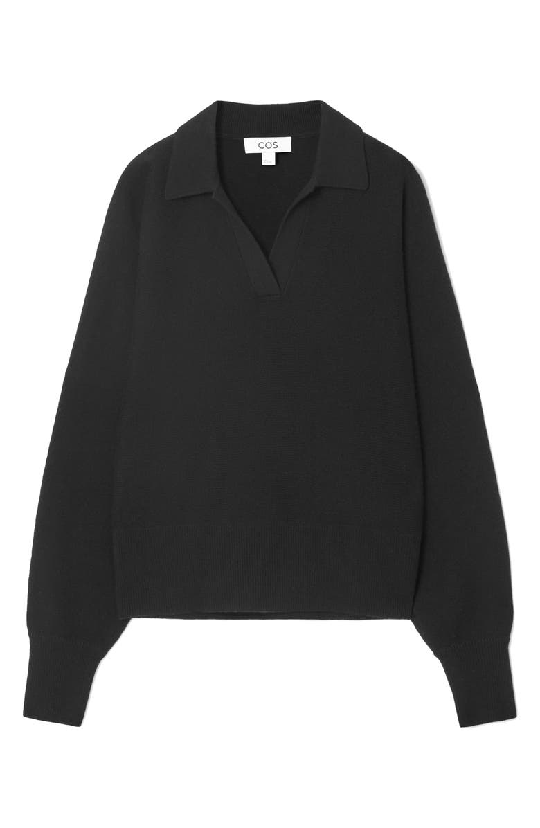 COS Blouson Long Sleeve Wool Polo Sweater, Alternate, color,