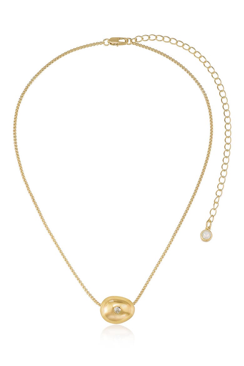 Crystal Dot Pebble Pendant Necklace, Main, color, GOLD