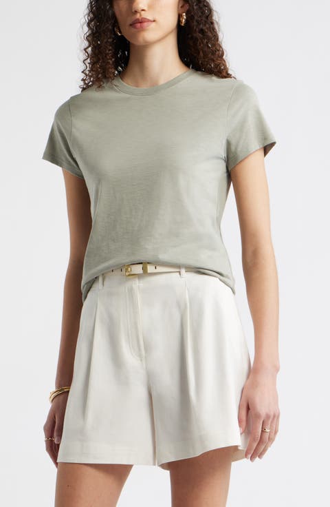 Pima Cotton Slub Crewneck T-Shirt
