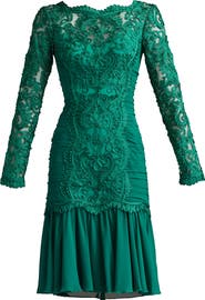 Tadashi Shoji Scroll Soutache Long Sleeve Cocktail Dress