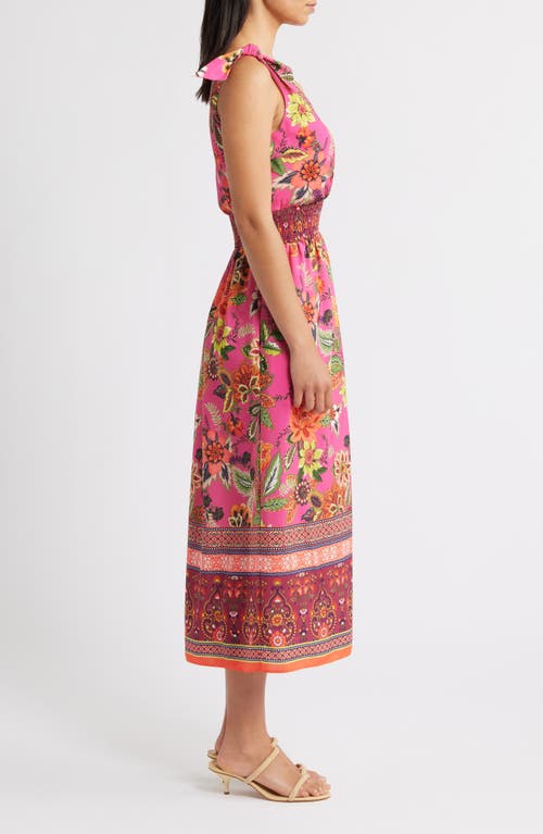 Eliza J Smocked Waist Midi Sundress In Pink