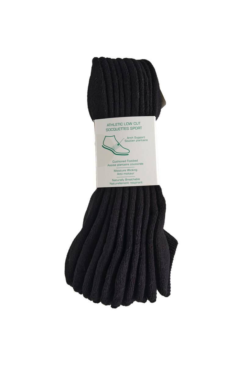 French Connection Organic Cotton Half Cushion Low Cut Sock 5-Pack, Alternate, color, Black