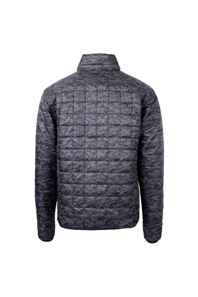Men's Cutter & Buck  Black Ivy League Rainier PrimaLoft Eco Insulated Printed Full-Zip Puffer Vest, Alternate, color, Black
