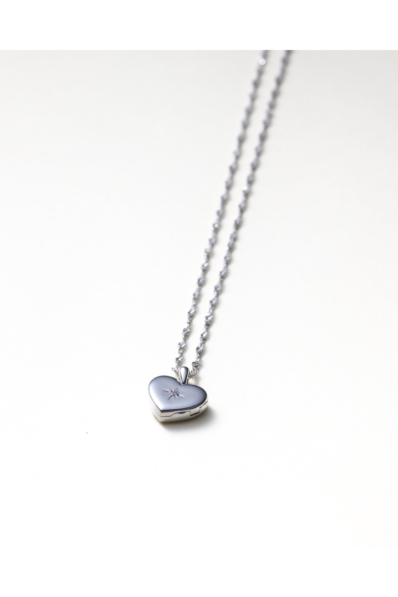 Lily Heart Locket, Main, color, Recycled Sterling Silver