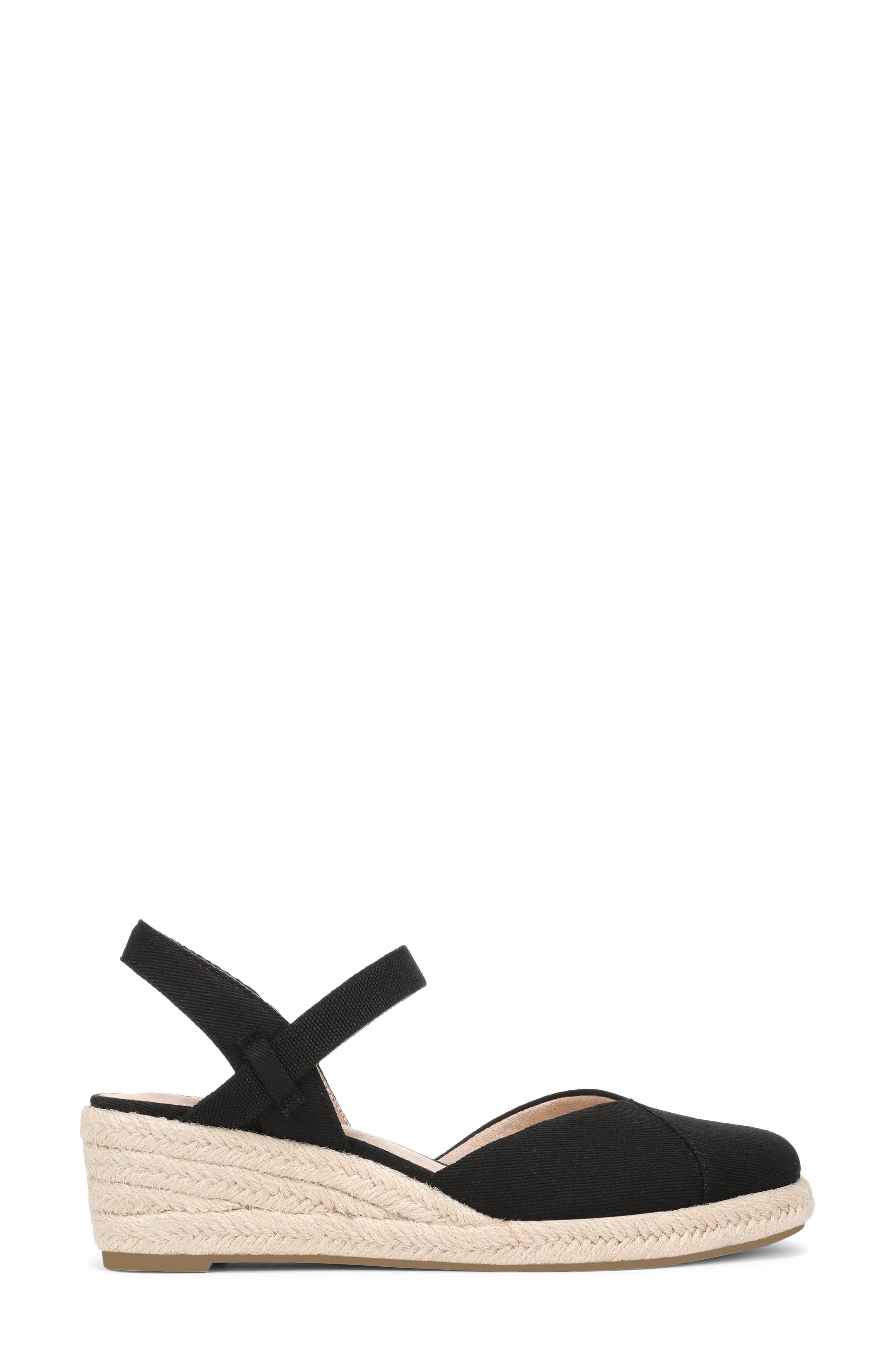 LifeStride Pilar Slingback Espadrille Platform Wedge Sandal, Alternate, color, Black