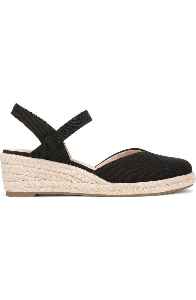 LifeStride Pilar Slingback Espadrille Platform Wedge Sandal, Alternate, color, Black