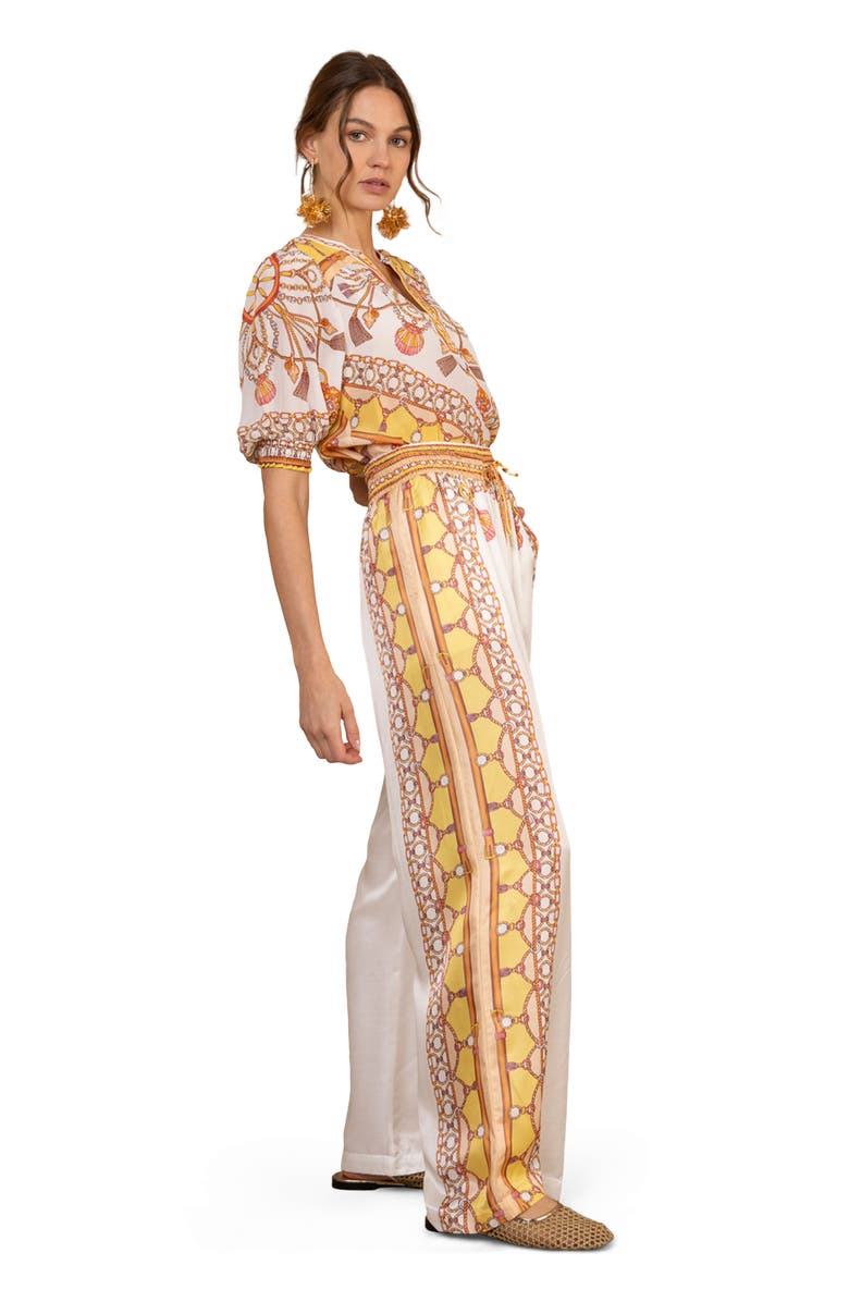 Hale Bob Danica Silk Charmeuse Pant, Alternate, color, Gold