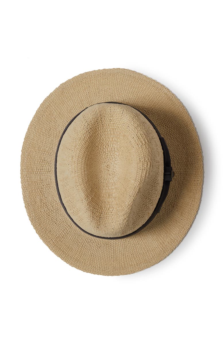 Brixton Roma Straw Fedora, Alternate, color, Natural/ Black