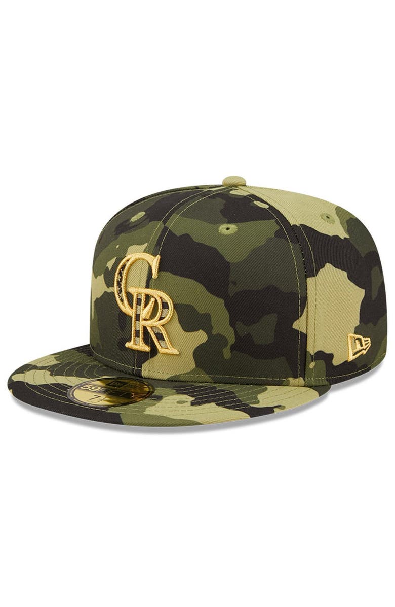 New Era Men's New Era Camo Colorado Rockies 2022 Armed Forces Day On-Field 59FIFTY Fitted Hat, Alternate, color, 