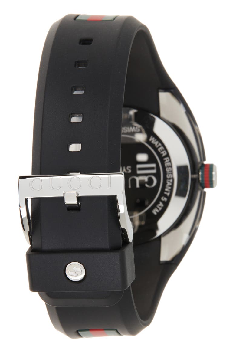 Unisex Sync Rubber Strap Sport Watch, 46mm, Alternate, color, BLACK