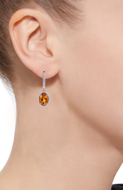 Kahn High Jewelry Citrine Earrings With Diamonds In Citrine Orange
