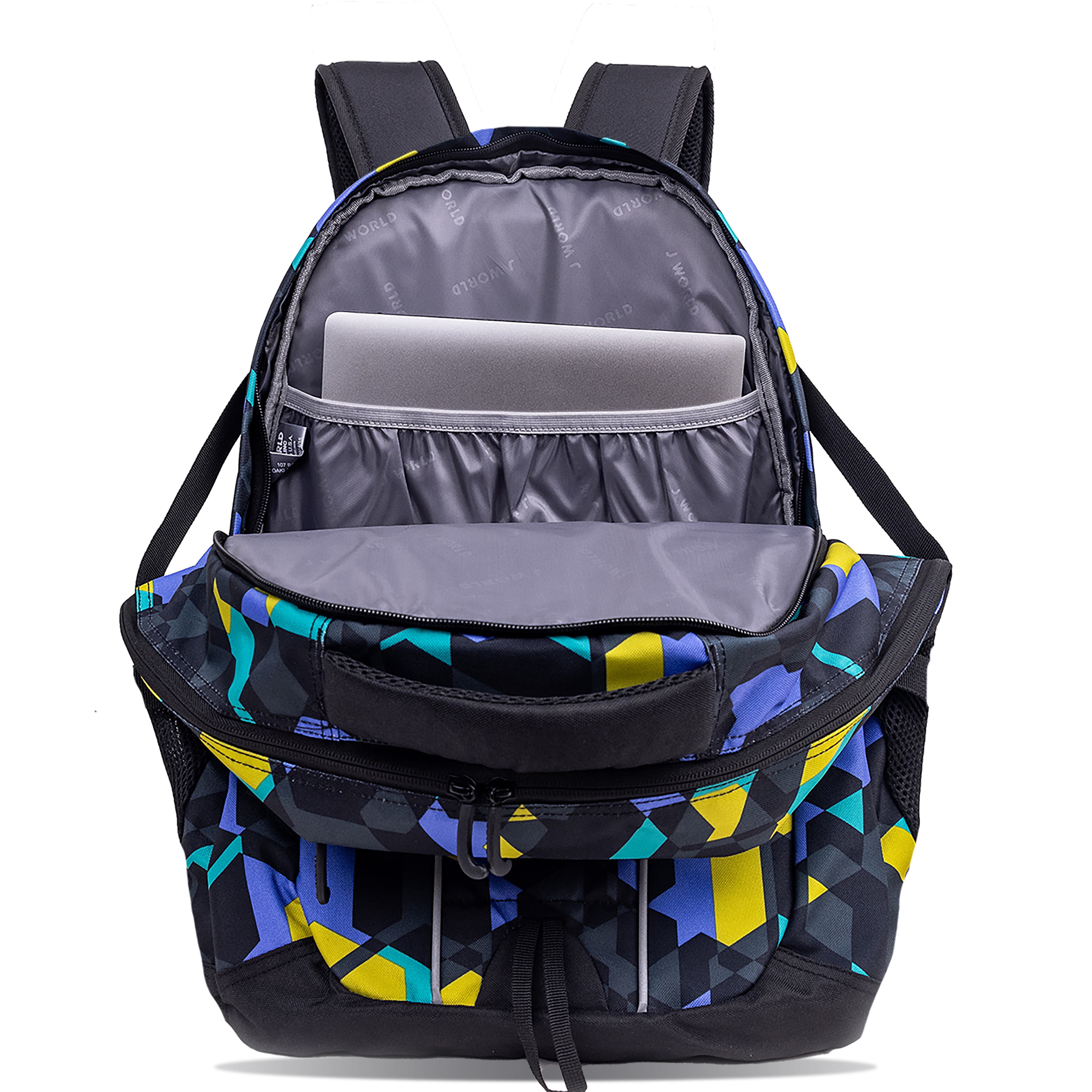 J World Atom Laptop School Backpack, Alternate, color, Cubes