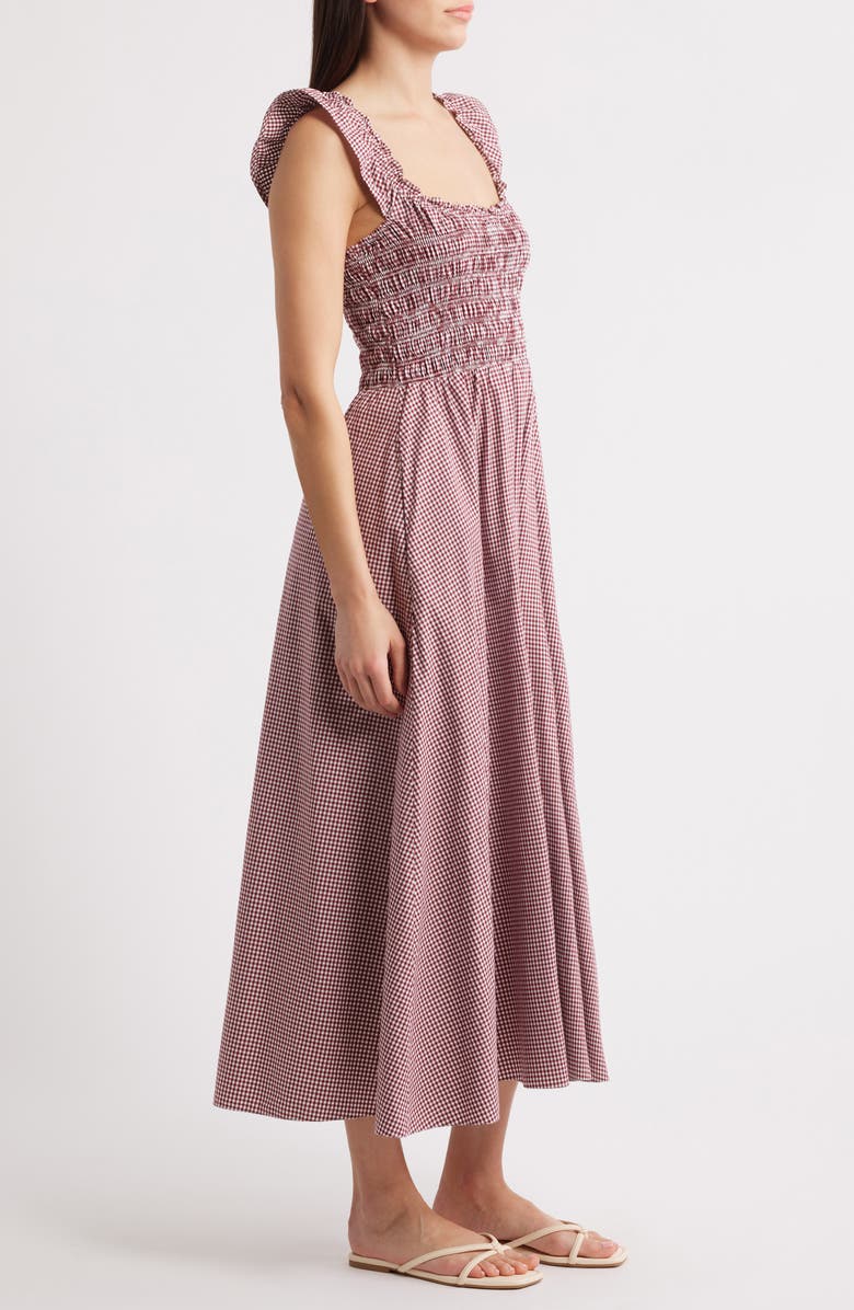 Faithfull the Brand Eudora Gingham Smocked Stretch Cotton Sundress, Alternate, color,