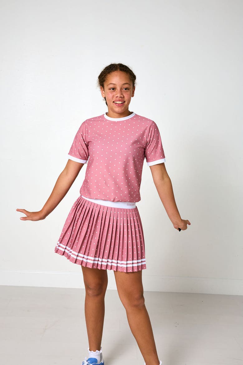 Girls Dance Tee, Alternate, color, Dusty Pink Polka Dot