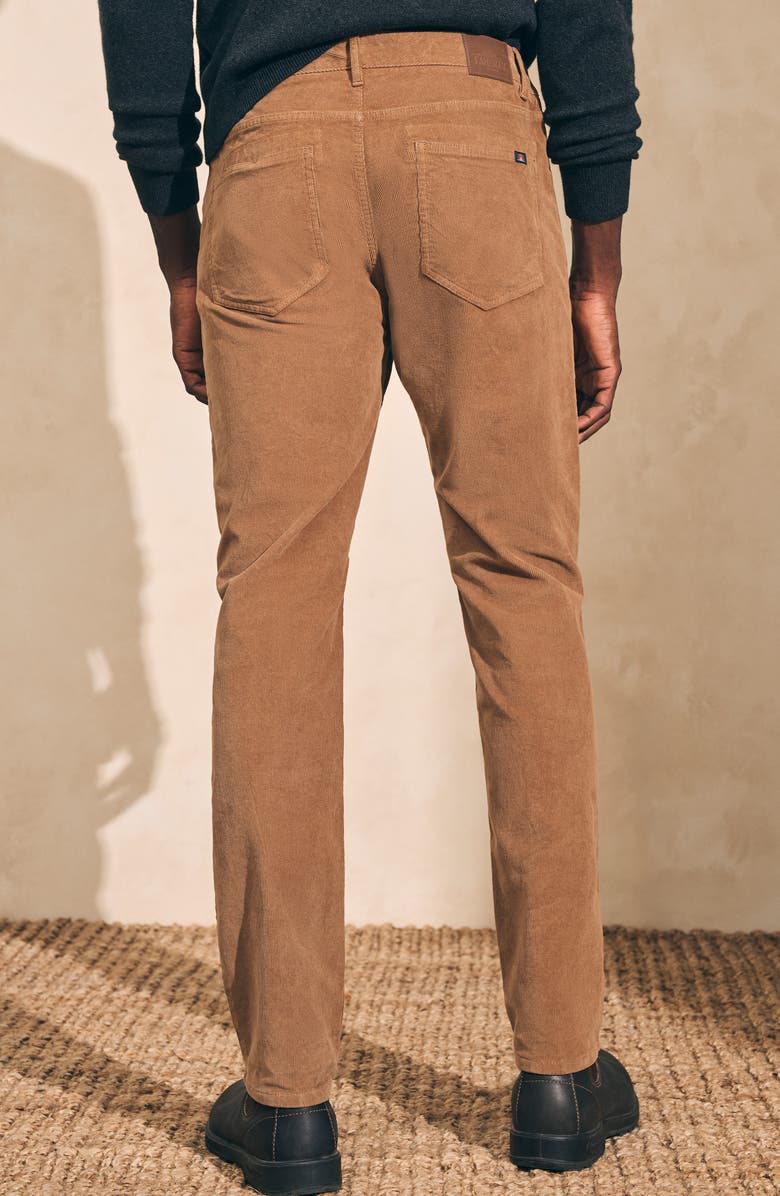 Faherty Straight Leg Stretch Corduroy Pants, Alternate, color, Raw Umber