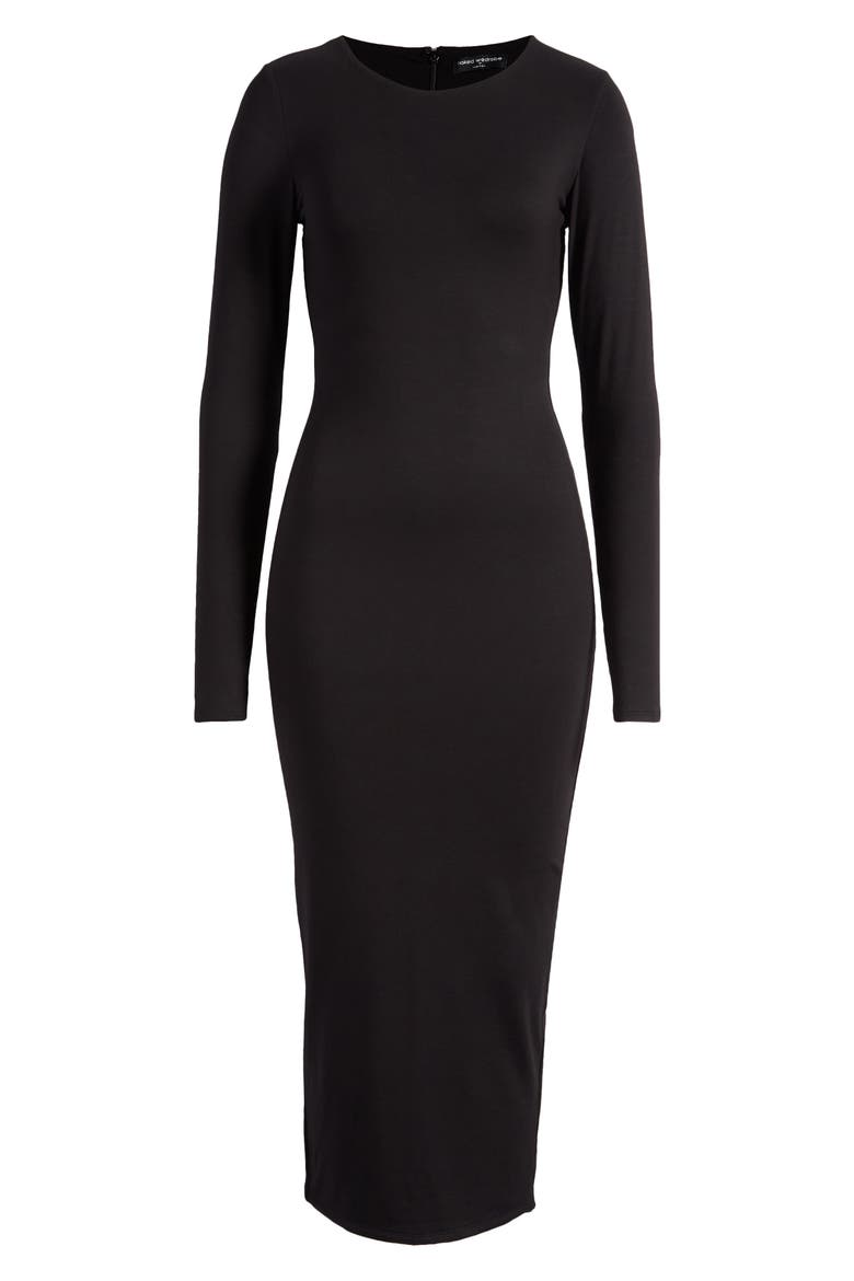 Extra Butter Long Sleeve Midi Dress, Alternate, color, BLACK