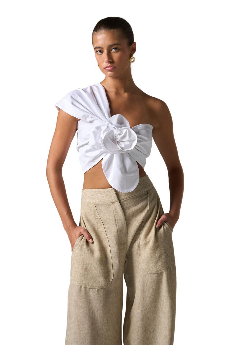 Camelia Top, Alternate, color, White