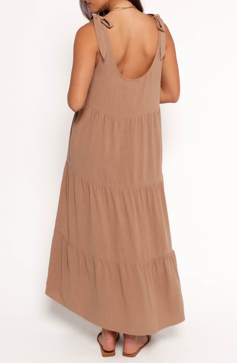 Petal & Pup Marcy Linen Midi Dress, Alternate, color, Mocha