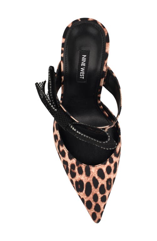 Nine West Bowey Pointed Toe Mule In Animal Print