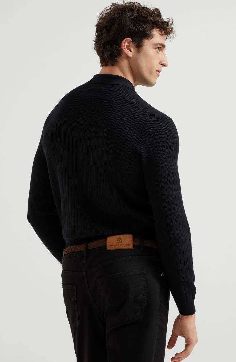 Brunello Cucinelli Long sleeve polo, Alternate, color, 