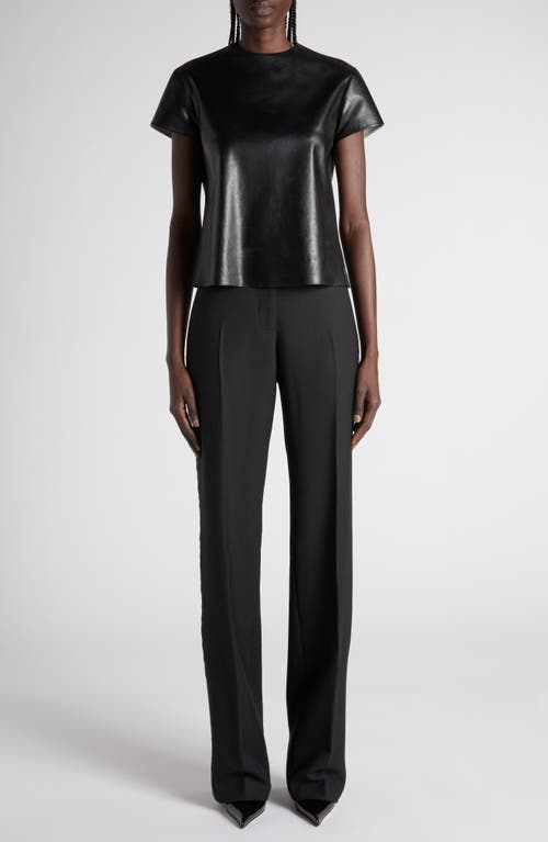 Tom Ford Leather T-shirt In Black