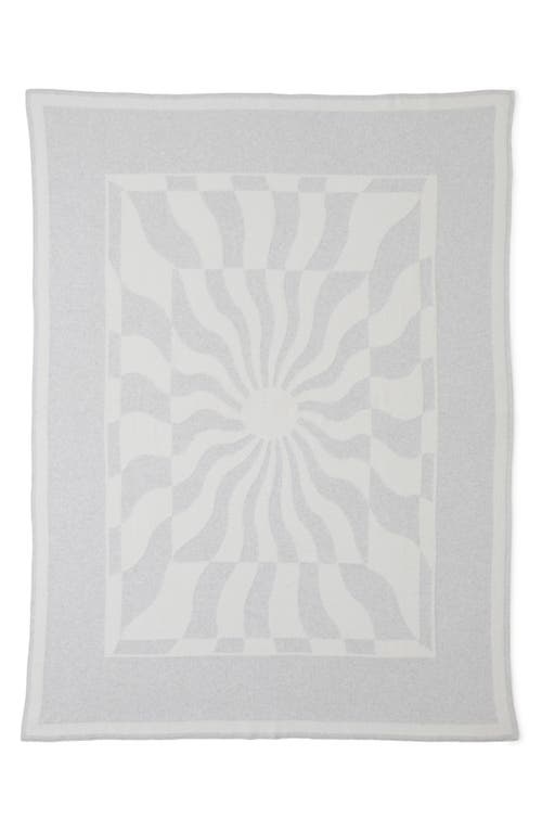 Barefoot Dreams Cozychic Cotton Sun Waves Throw In Gray-cream