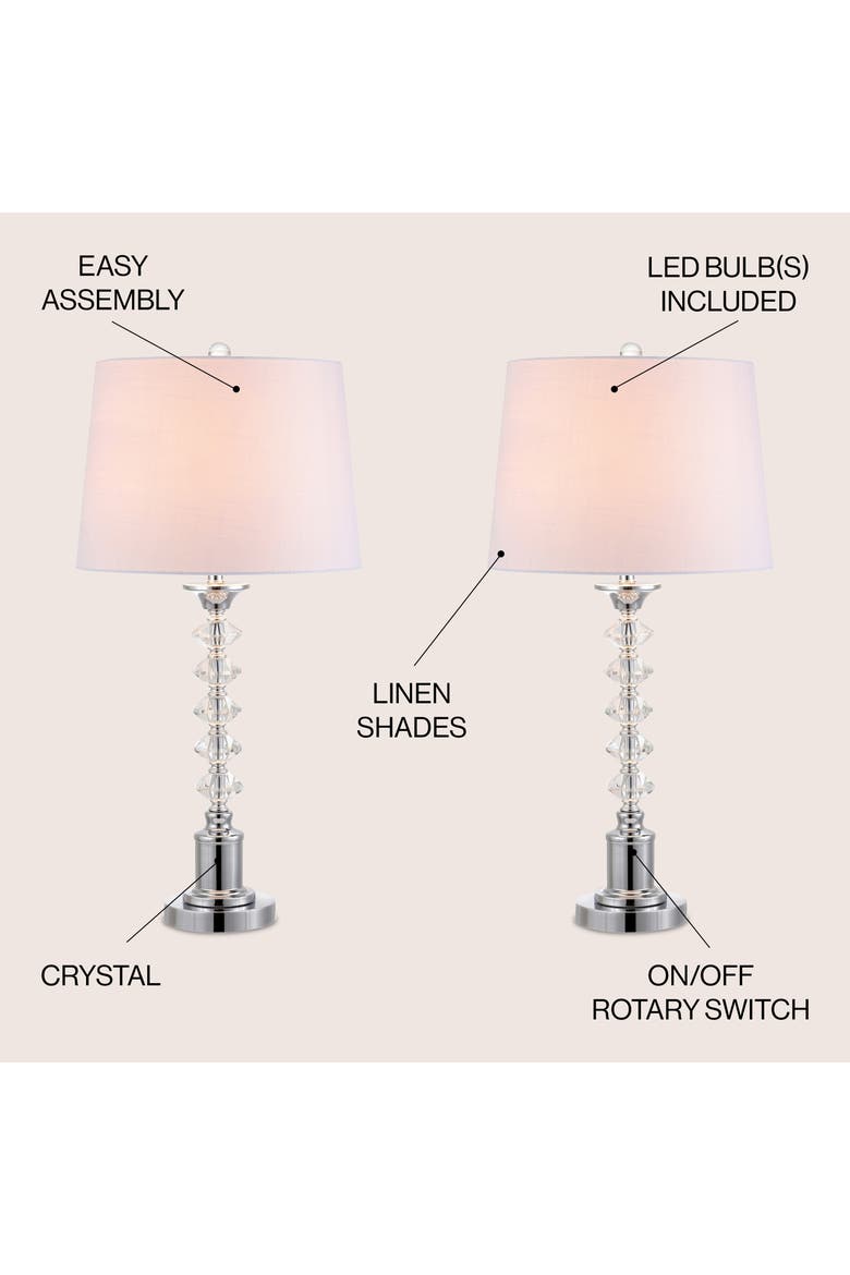 Kinsley 28" Crystal LED Table Lamp, Clear/Chrome, Alternate, color, Clear/Chrome