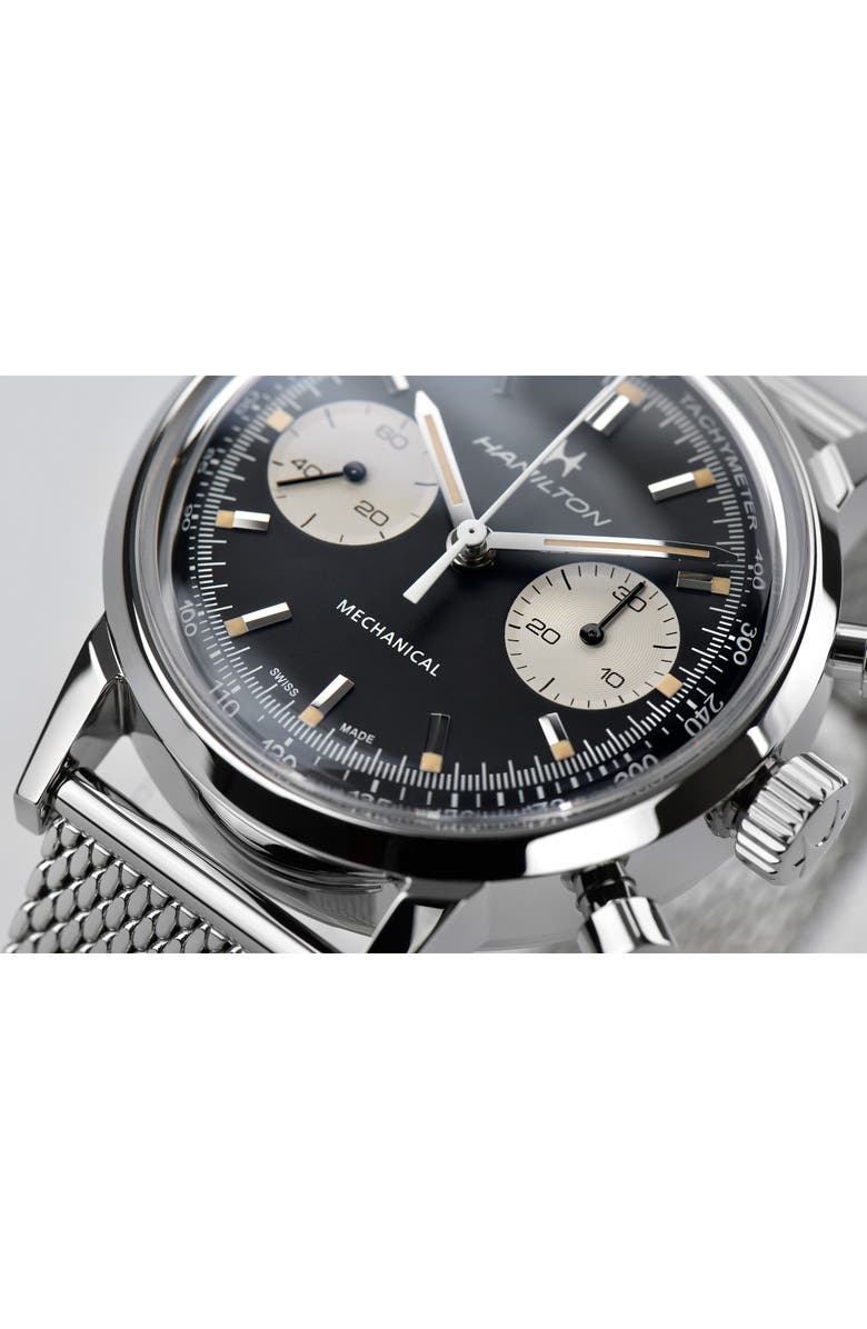 Hamilton American Classic Intra-Matic Chronograph Mesh Strap Watch, 40mm, Alternate, color, 