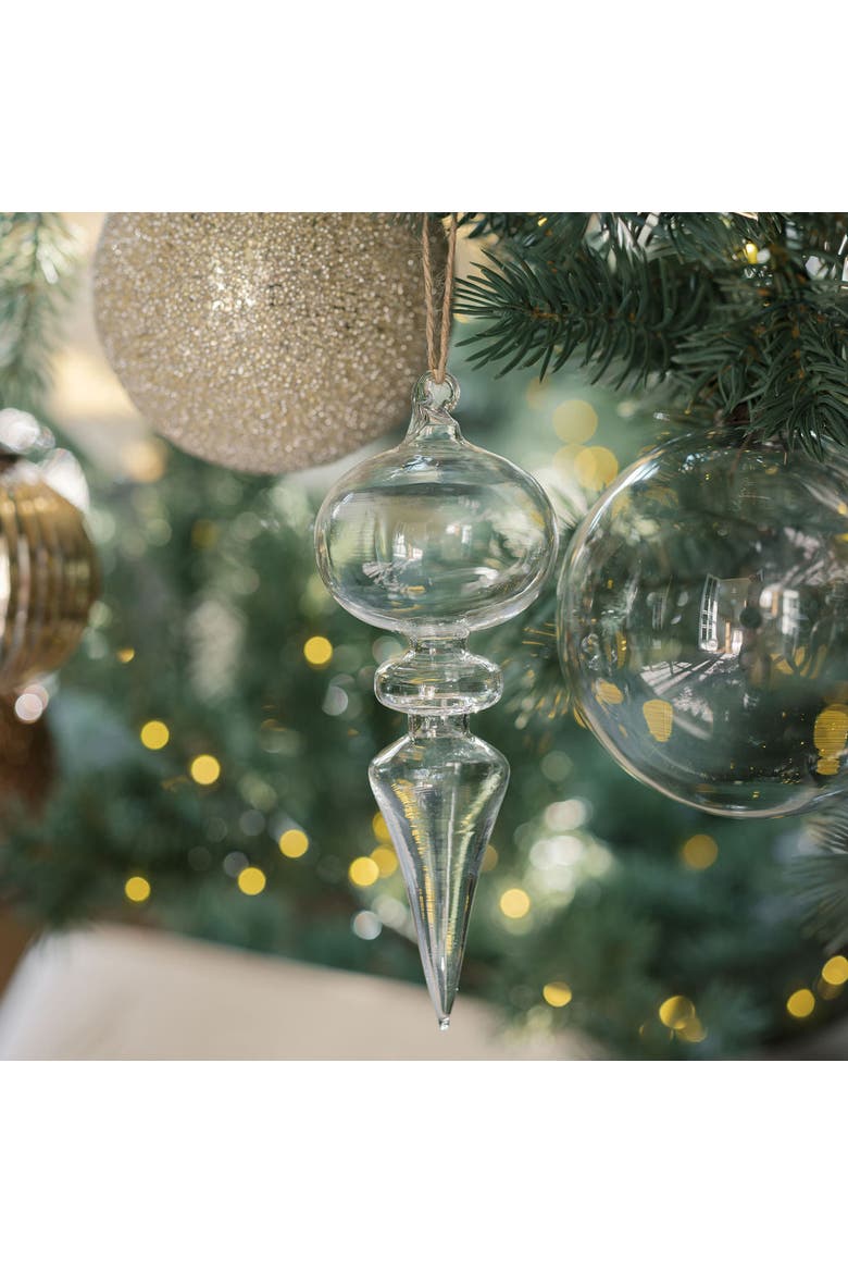 4" Clear Glass Ornament, Alternate, color, Clear