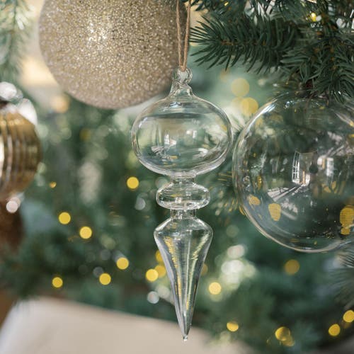 Cg Hunter 4" Clear Glass Ornament In Transparent