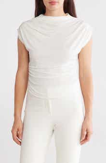 Cap Sleeve Ruched Crop Top