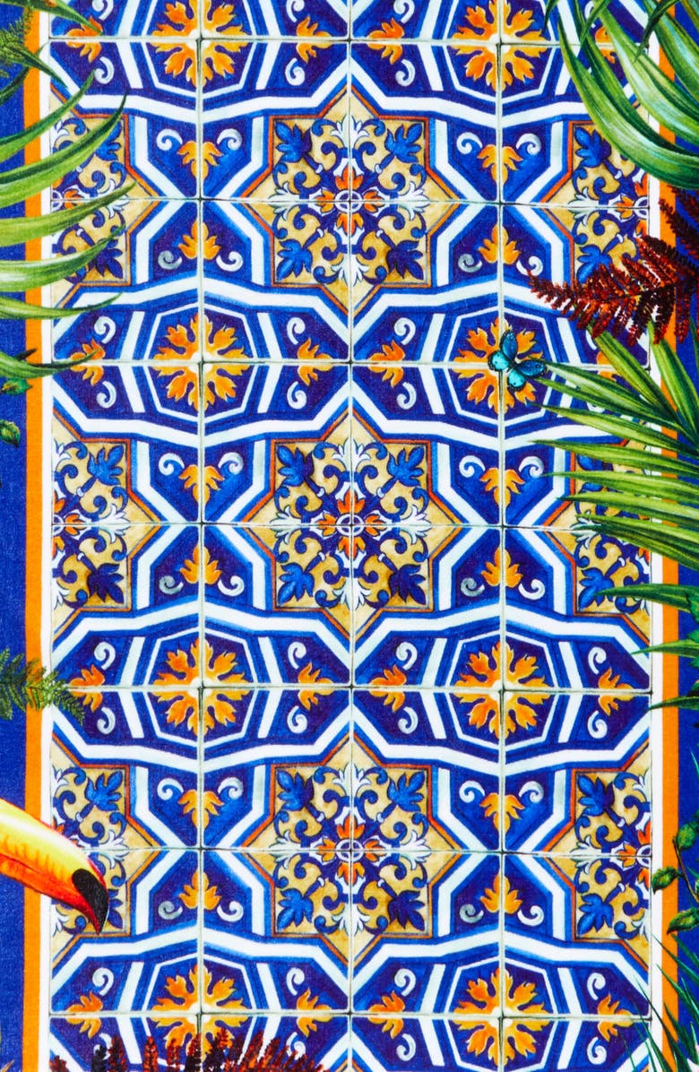 Dolce&Gabbana Tile Print Beach Towel, Alternate, color,