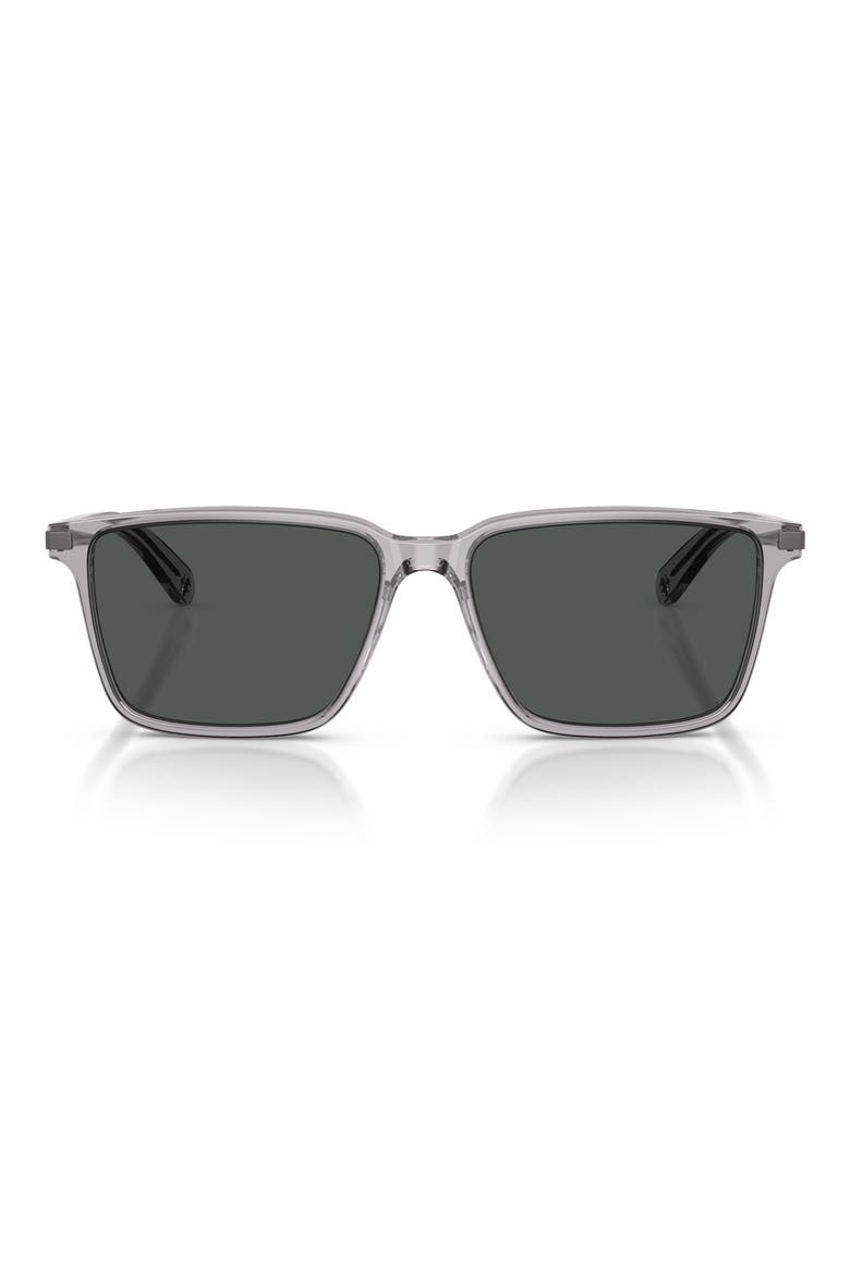 57mm Rectangular Sunglasses, Main, color, GREY / DARK GREY SOLID