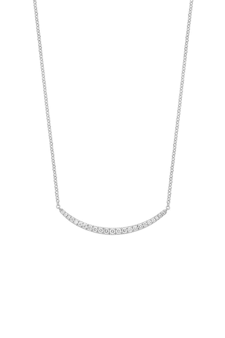Curved Diamond Bar Pendant Necklace (Nordstrom Exclusive), Main, color, 18K WHITE GOLD