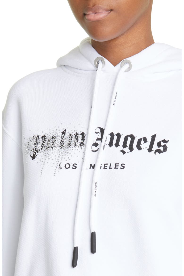Crystal Spray Logo Graphic Hoodie, Alternate, color, WHITE BLACK