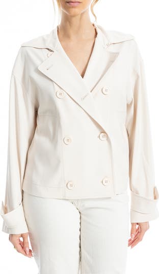 MAX STUDIO Twill Double Breasted Jacket | Nordstromrack