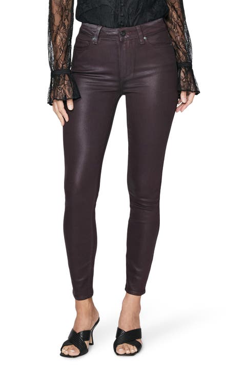 Hoxton Coated High Waist Ankle Skinny Jeans