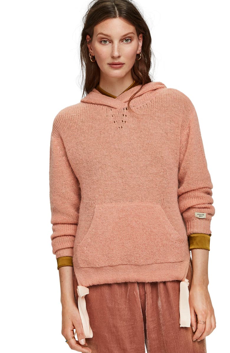 Scotch & Soda Knit Hooded Sweatshirt, Alternate, color, 