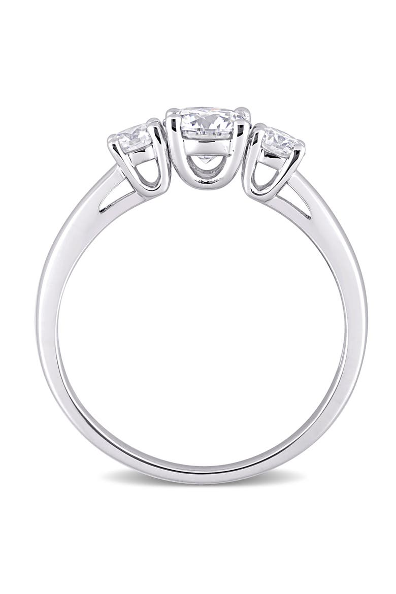 1CT DEW Moissanite 3-Stone Ring, Alternate, color, Sterling Silver
