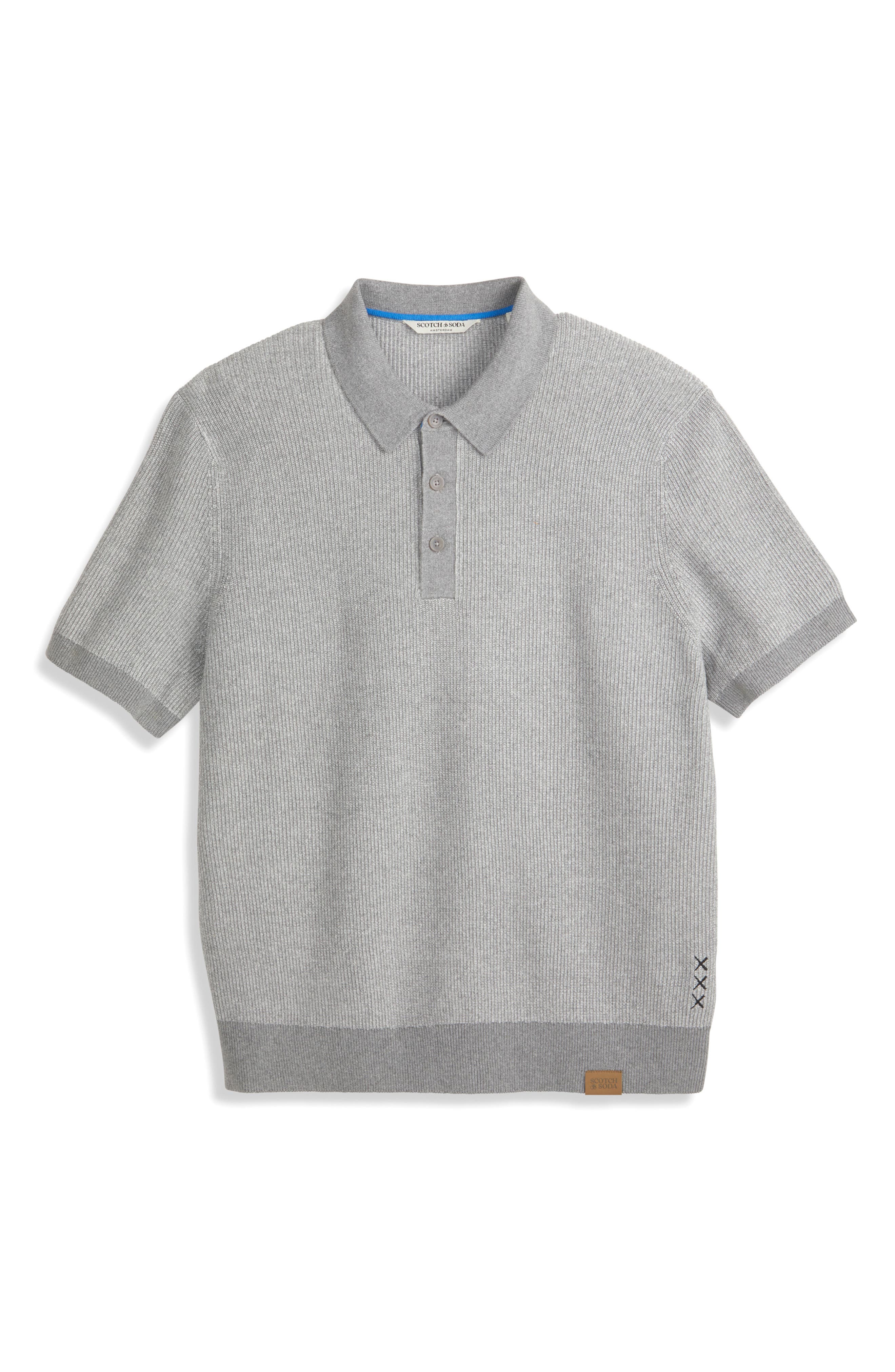 Scotch & Soda Recycled Cotton Blend Polo Sweater