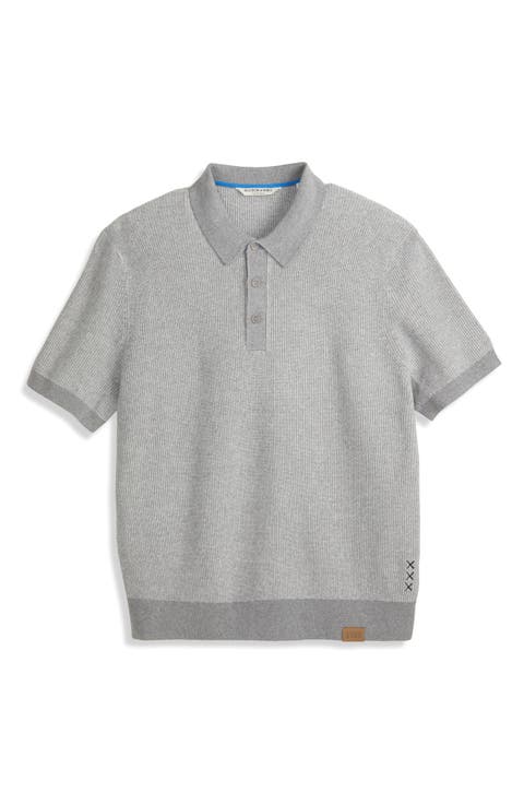 Recycled Cotton Blend Polo Sweater