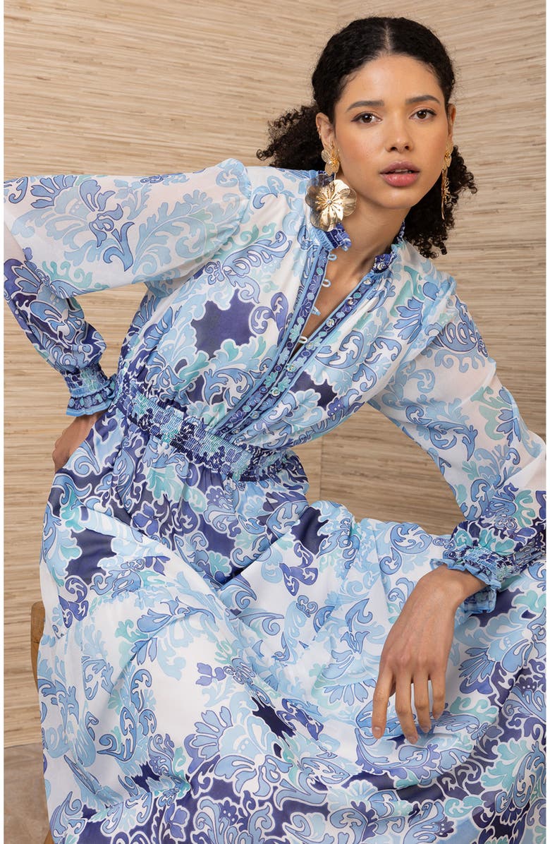 Hale Bob Bertille Chiffon Maxi Dress, Alternate, color, Blue