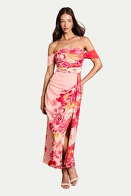 Coast Floral Print Drape Chiffon Dress