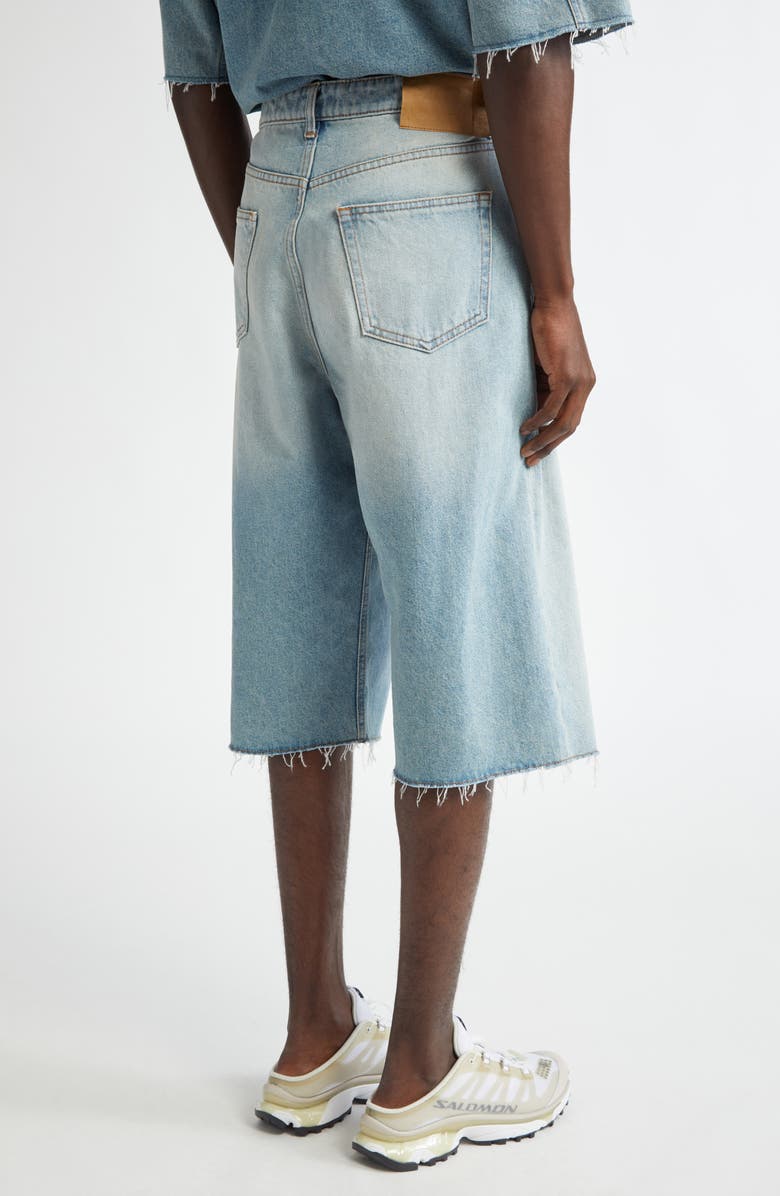 MM6 Maison Margiela Fray Hem Drawstring Denim Bermuda Shorts, Alternate, color, 